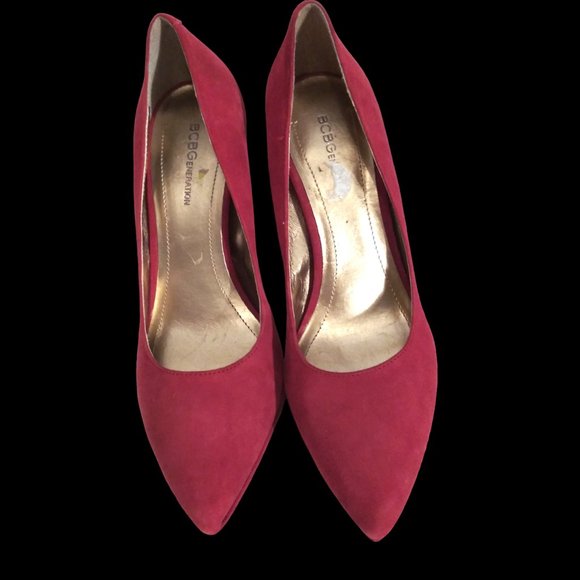 Red Suede Pointed Toe Shoes Size 9B, BCBGeneration Red Stiletto Vintage Pumps - Picture 2 of 11